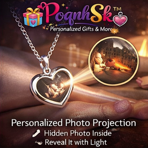 PoqnhSk™ Personalized Photo Projection Necklace – Custom Hidden Picture Pendant, Romantic Memory Gift for Her