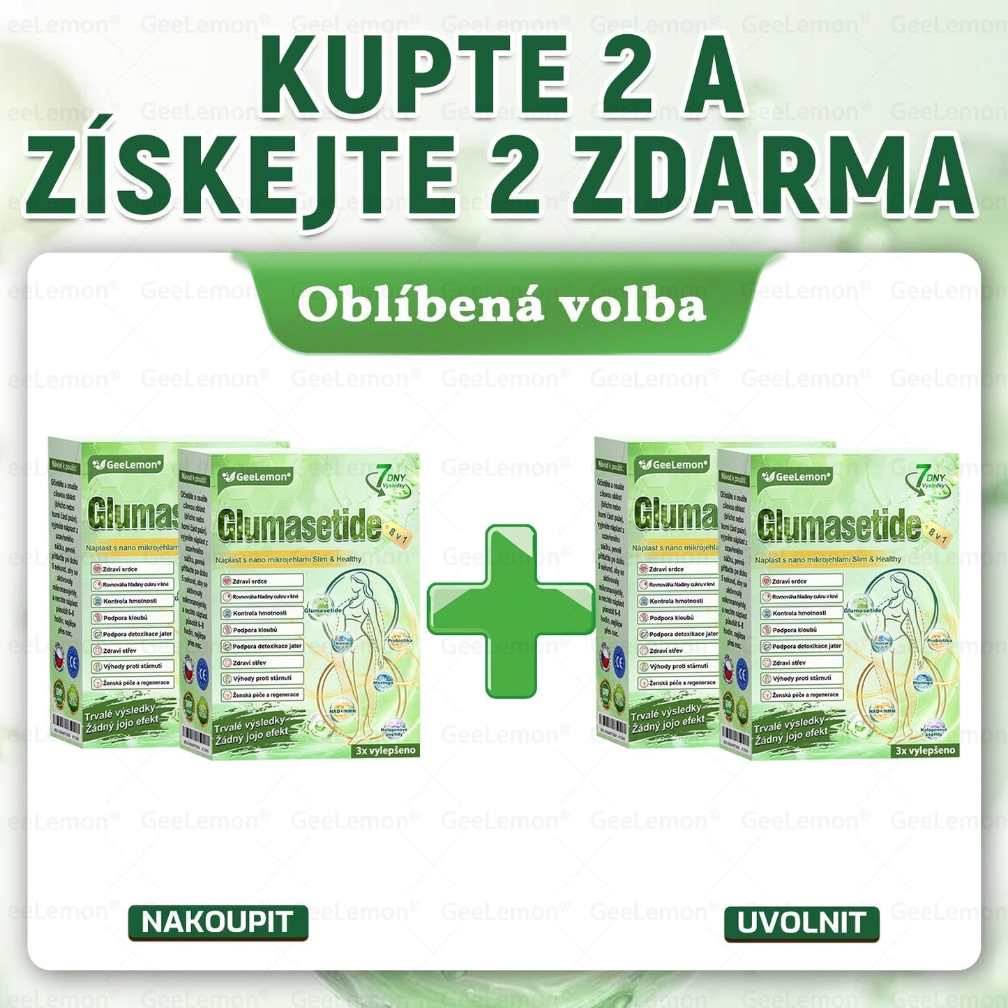 💥🎁 𝐆𝐞𝑒𝑙𝑒𝐦𝐨𝐧® Glum𝐚𝐬𝐞tide 8 v 1 – Zeštíhlující nano mikrojihlový náplast 🇨🇿 Jen 1× denně ✅ Viditelné změny za 7 dní – na obezitu, kardiovaskulární zdraví, diabetes a kloubní problémy