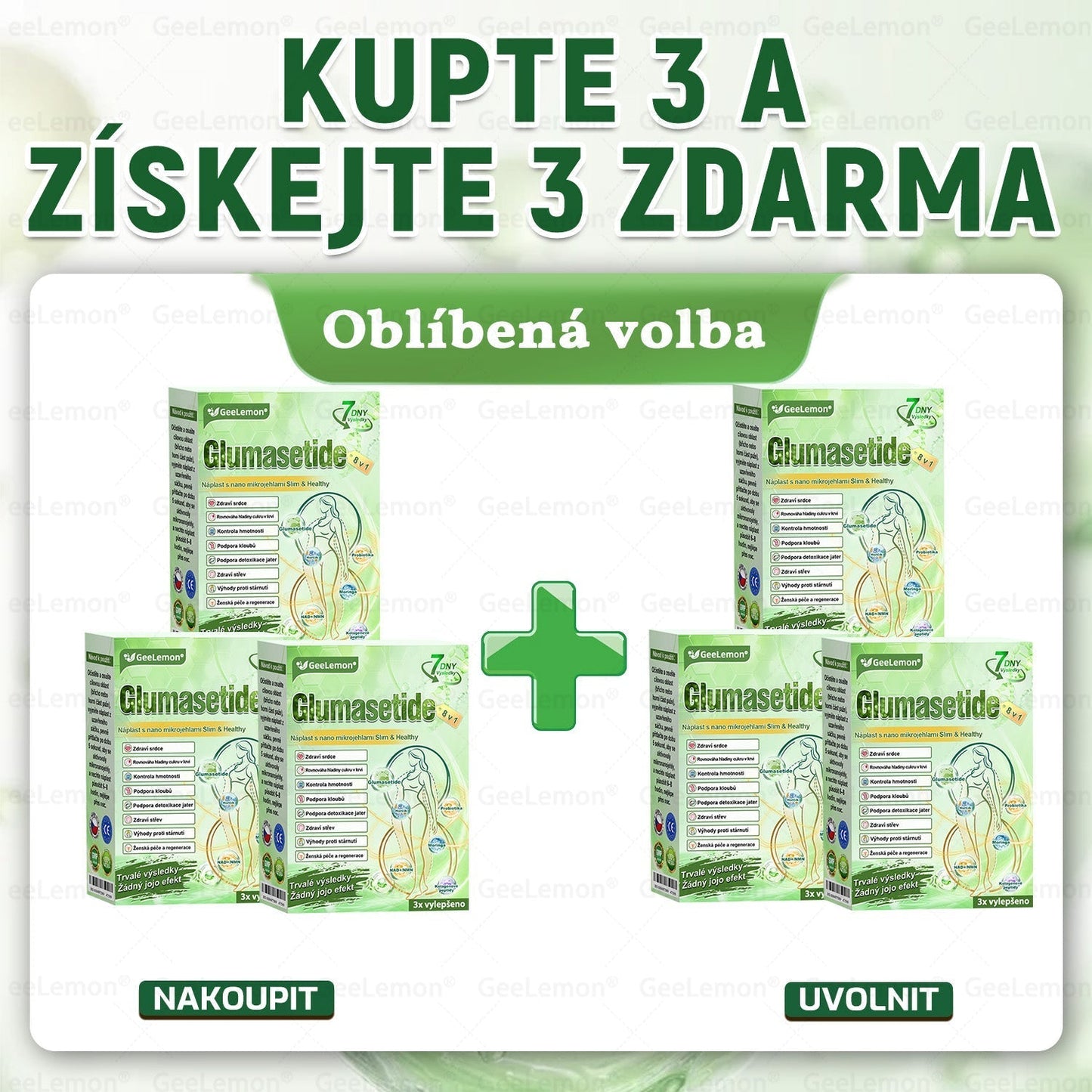💥🎁 𝐆𝐞𝑒𝑙𝑒𝐦𝐨𝐧® Glum𝐚𝐬𝐞tide 8 v 1 – Zeštíhlující nano mikrojihlový náplast 🇨🇿 Jen 1× denně ✅ Viditelné změny za 7 dní – na obezitu, kardiovaskulární zdraví, diabetes a kloubní problémy