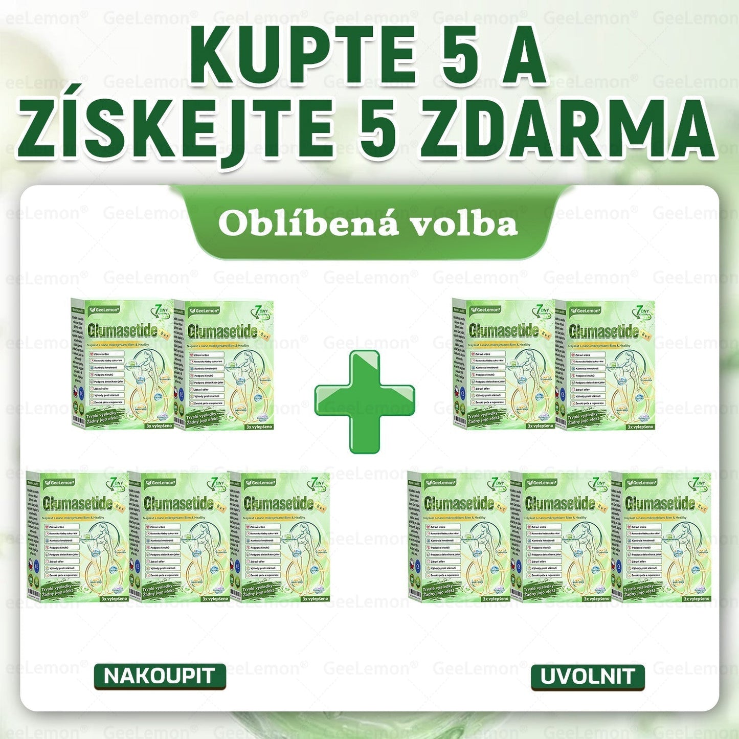 💥🎁 𝐆𝐞𝑒𝑙𝑒𝐦𝐨𝐧® Glum𝐚𝐬𝐞tide 8 v 1 – Zeštíhlující nano mikrojihlový náplast 🇨🇿 Jen 1× denně ✅ Viditelné změny za 7 dní – na obezitu, kardiovaskulární zdraví, diabetes a kloubní problémy