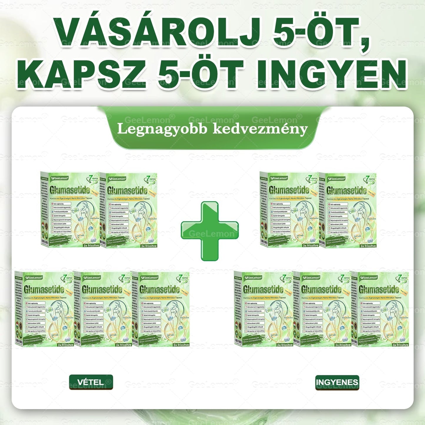 50% KEDVEZMÉNY ❤️ GeeLemon® Glumasetide 8 az 1-ben Nano Mikrotűs Tapasz | Moringa · Berberine · NAD+ | Napi 1× | Csak most!